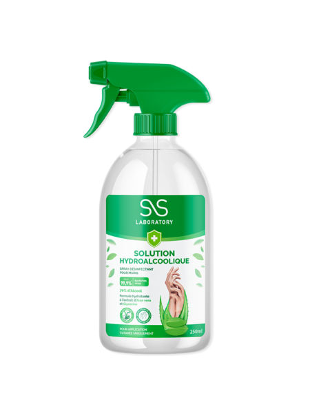 Solution hydroalcoolique à l’extrait d’Aloe vera et Glycerine – 70% d’Alcool