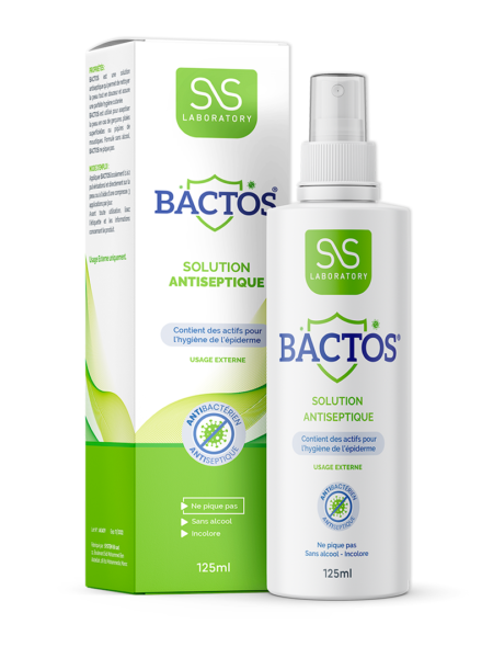 BACTOS – solution antiseptique – Usage Externe uniquement – Spray 125ml